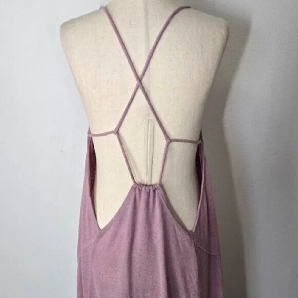 FREE PEOPLE BEACH Eros Strappy Sexy Free-Est Maxi Dress candy lilac Sz L NEW - Picture 8 of 11